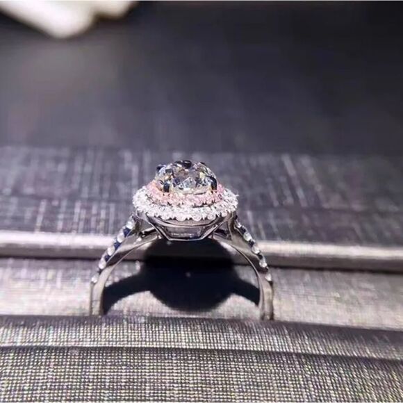 925 Silver Two-Tone Sparkling Ring - Picture 5 of 6